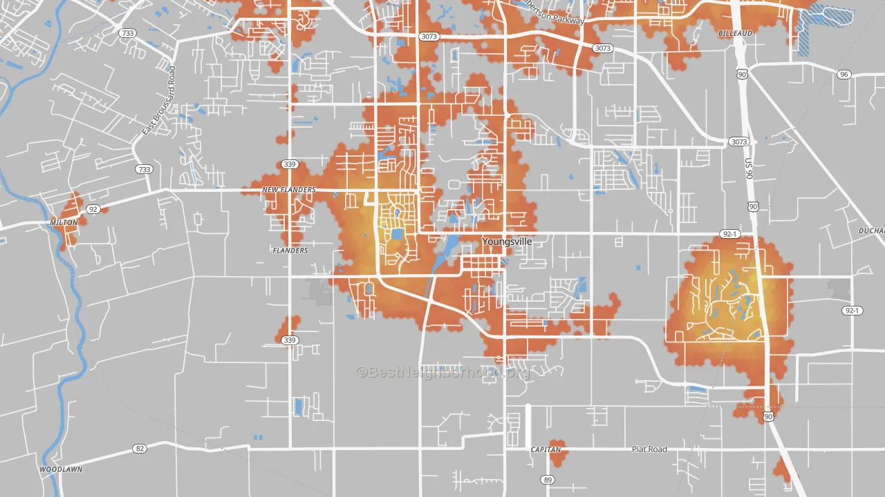 Bike Grade map of Youngsville, LA
