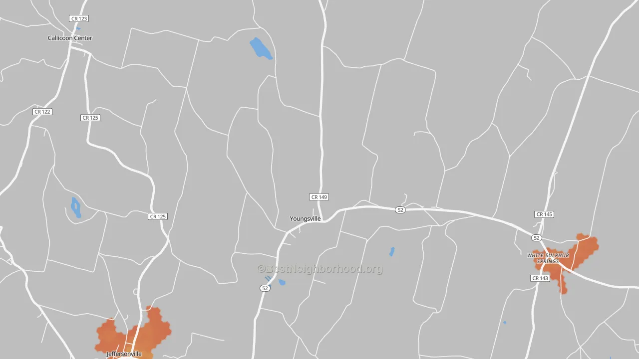 Bike Grade map of Youngsville, NY