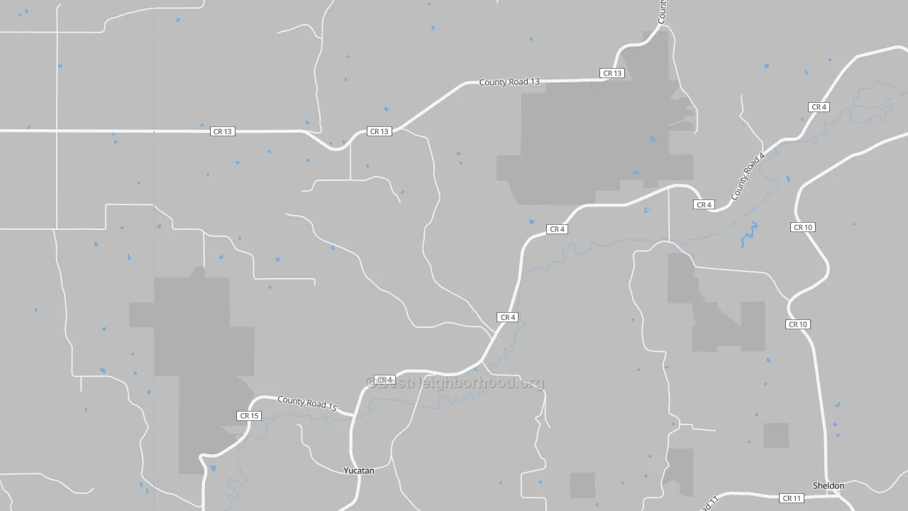 Bike Grade map of Yucatan, MN