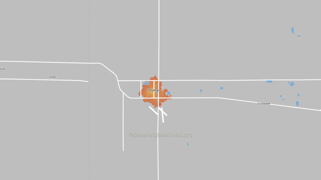Bike Grade map of Yuma, CO