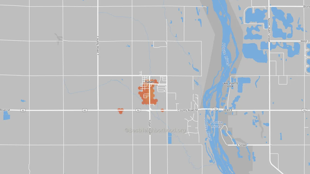 Bike Grade map of Yutan, NE