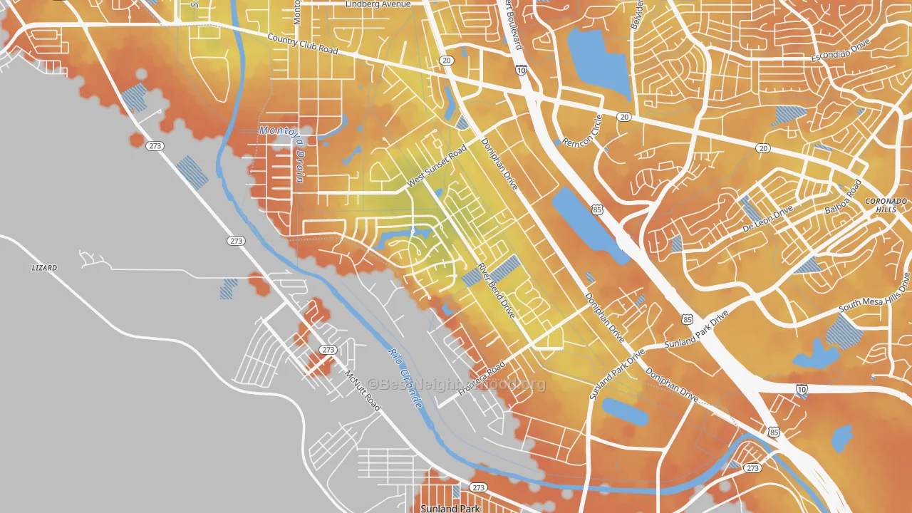 Bike Grade map of Zach White, El Paso, TX