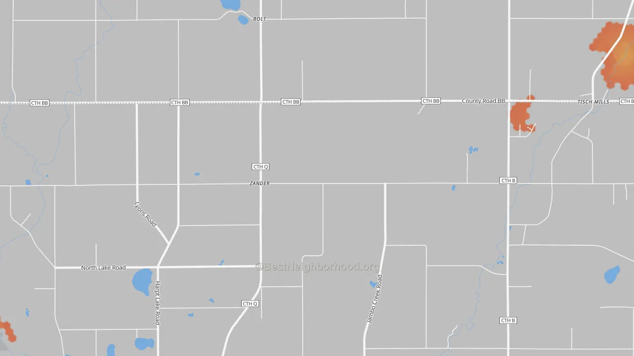 Bike Grade map of Zander, WI