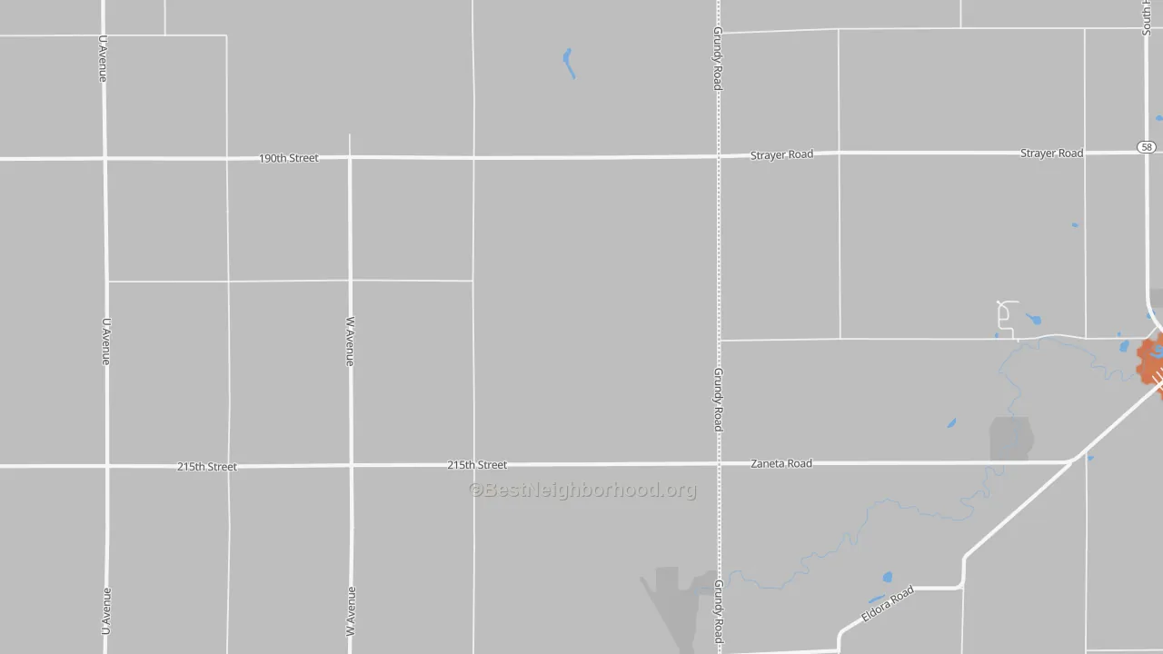 Bike Grade map of Zaneta, IA