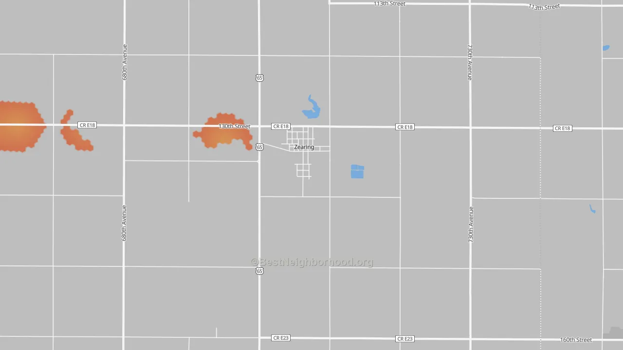 Bike Grade map of Zearing, IA