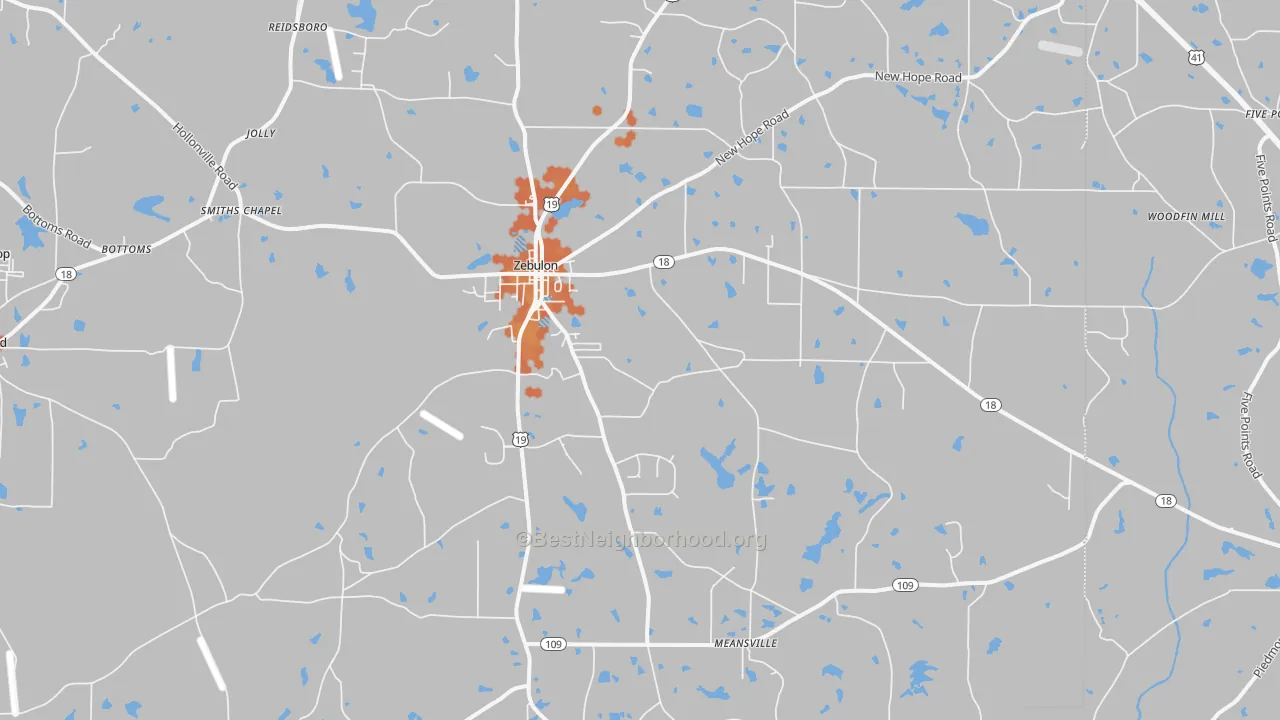 Bike Grade map of Zebulon, GA
