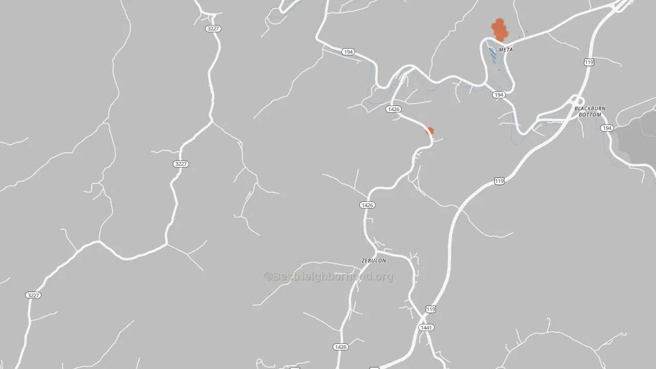Bike Grade map of Zebulon, KY