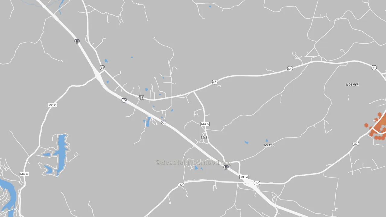 Bike Grade map of Zell, MO