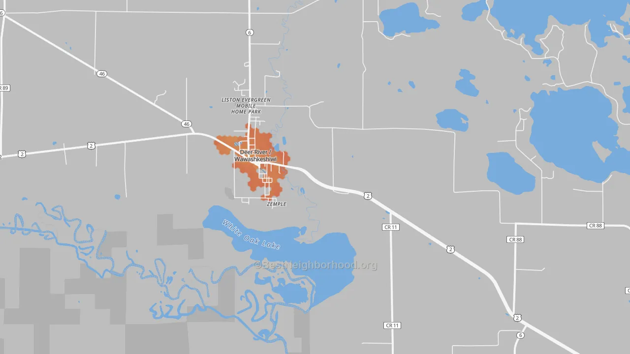 Bike Grade map of Zemple, MN