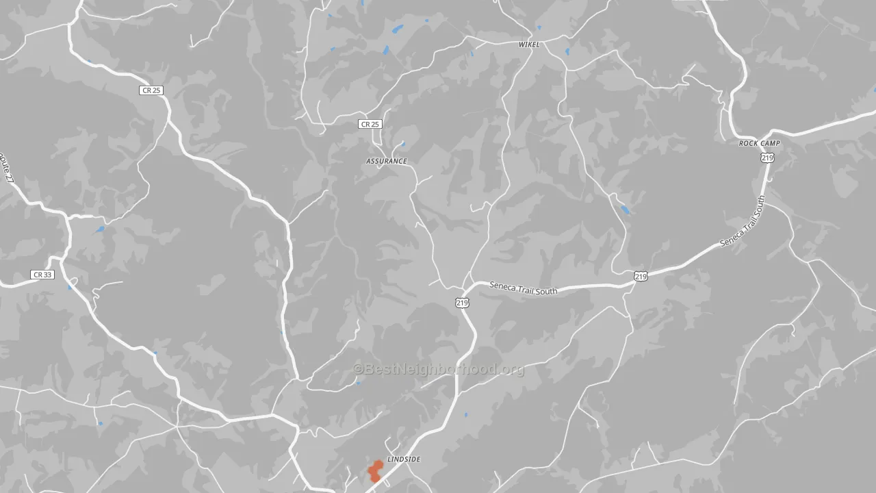 Bike Grade map of Zenith, WV