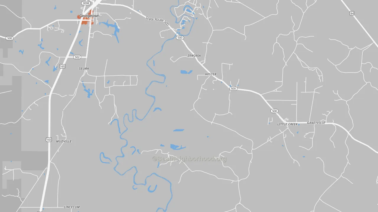 Bike Grade map of Zenoria, LA