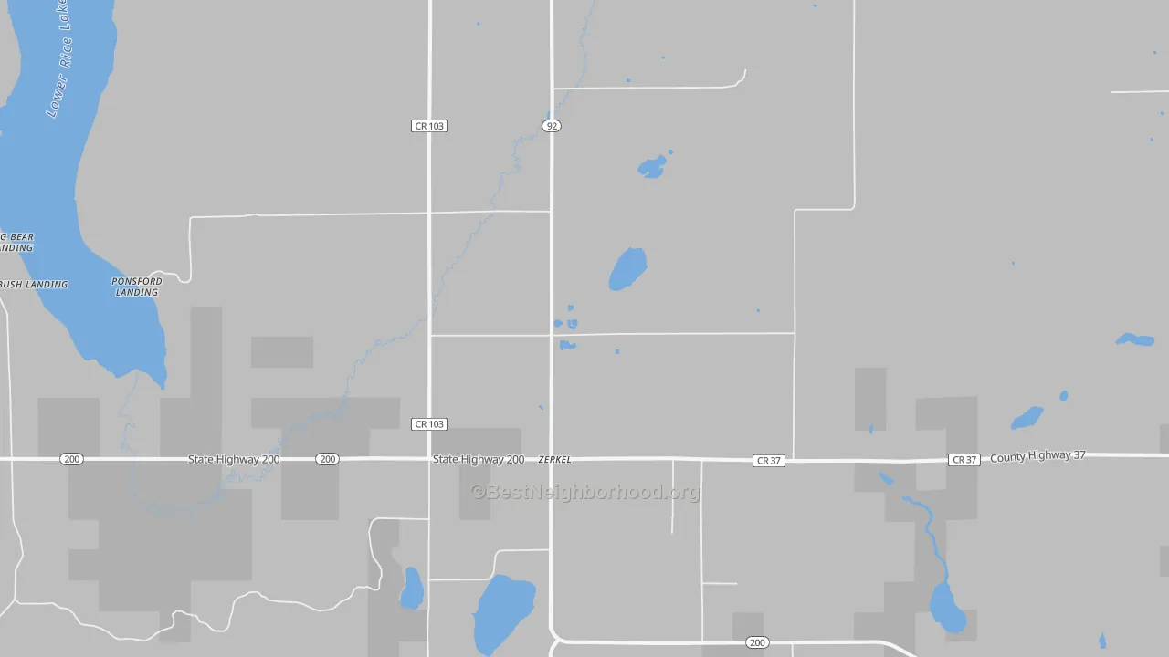 Bike Grade map of Zerkel, MN