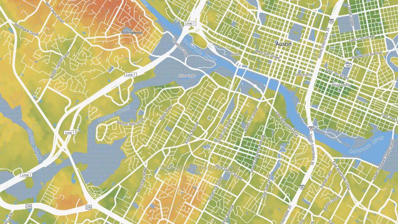 Bike Grade map of Zilker, Austin, TX