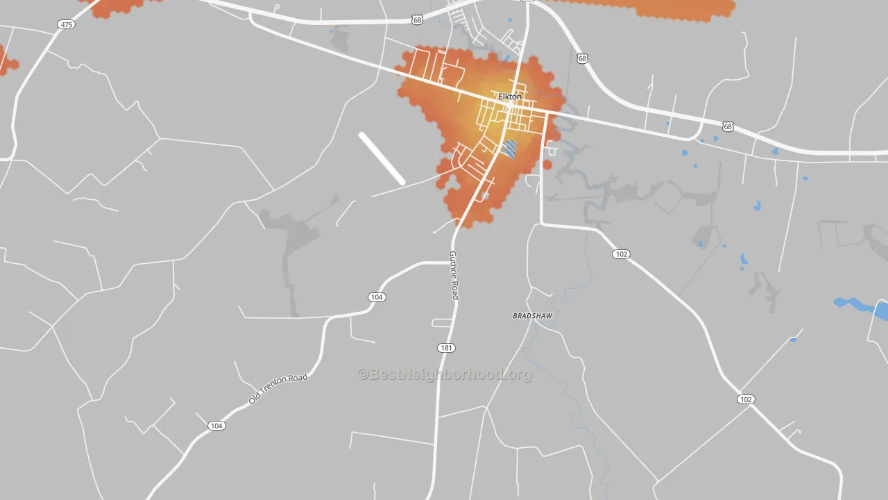 Bike Grade map of Zion, KY
