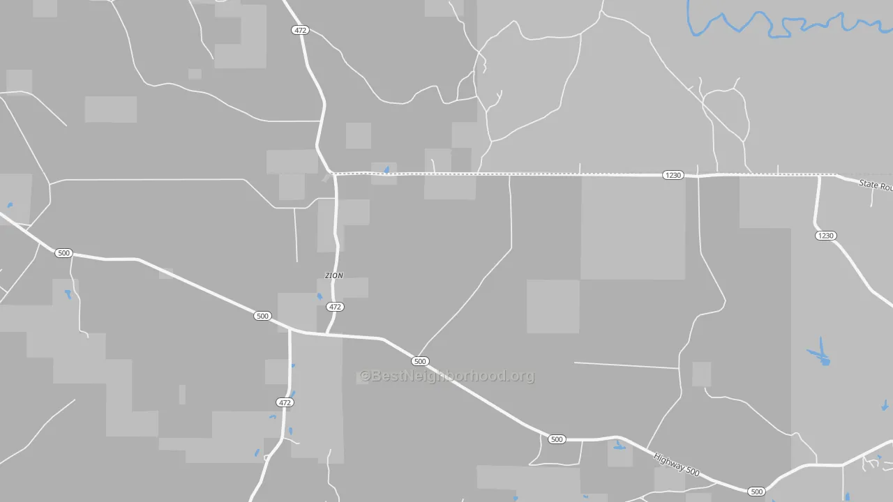 Bike Grade map of Zion, LA