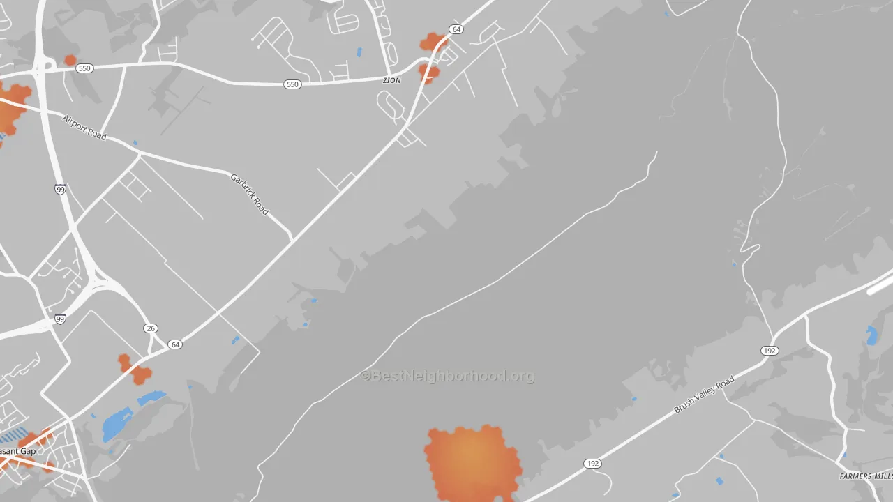 Bike Grade map of Zion, PA
