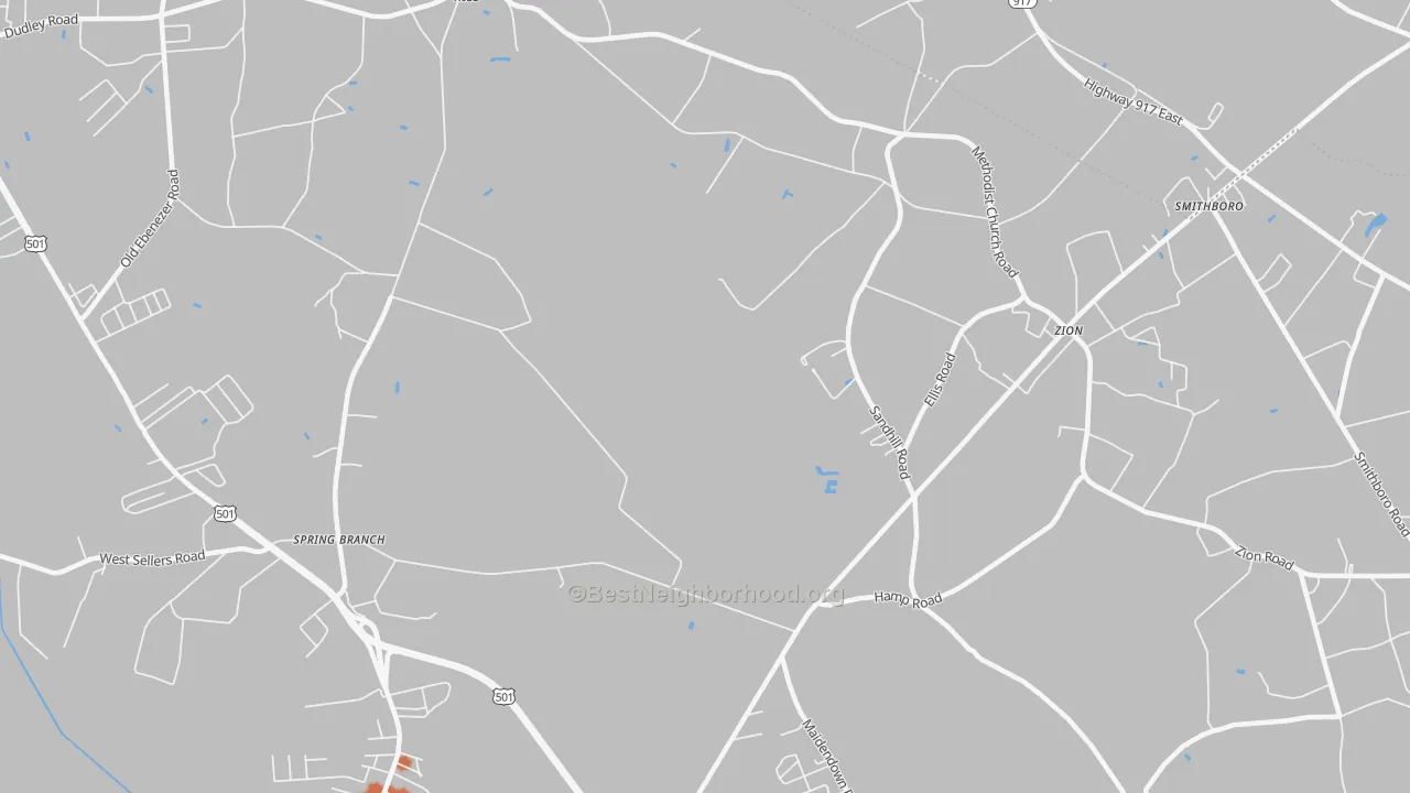 Bike Grade map of Zion, SC
