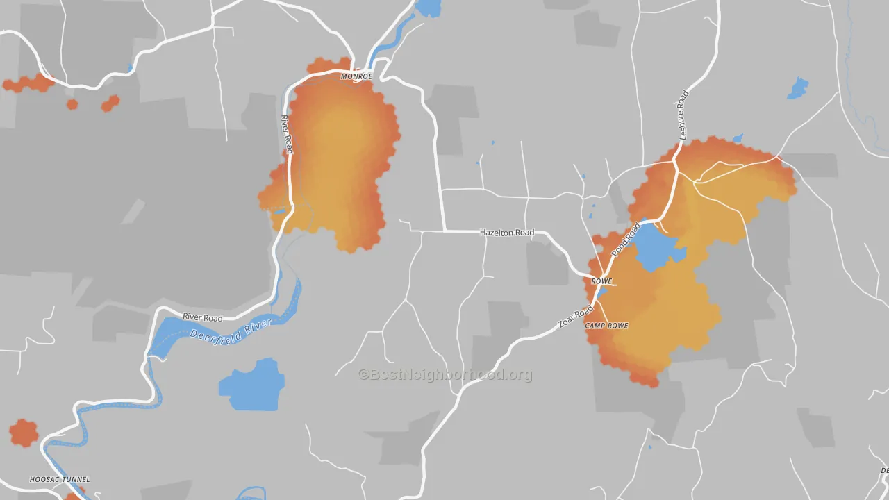 Bike Grade map of Zoar, MA