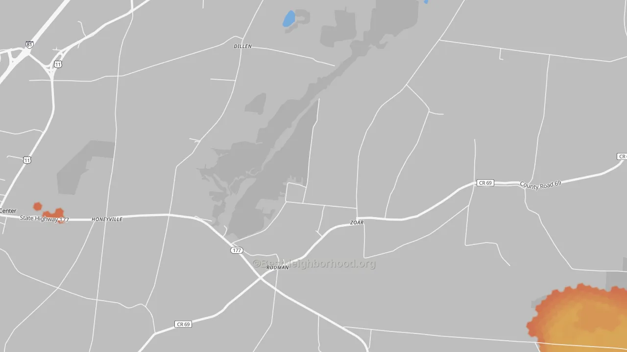Bike Grade map of Zoar, NY