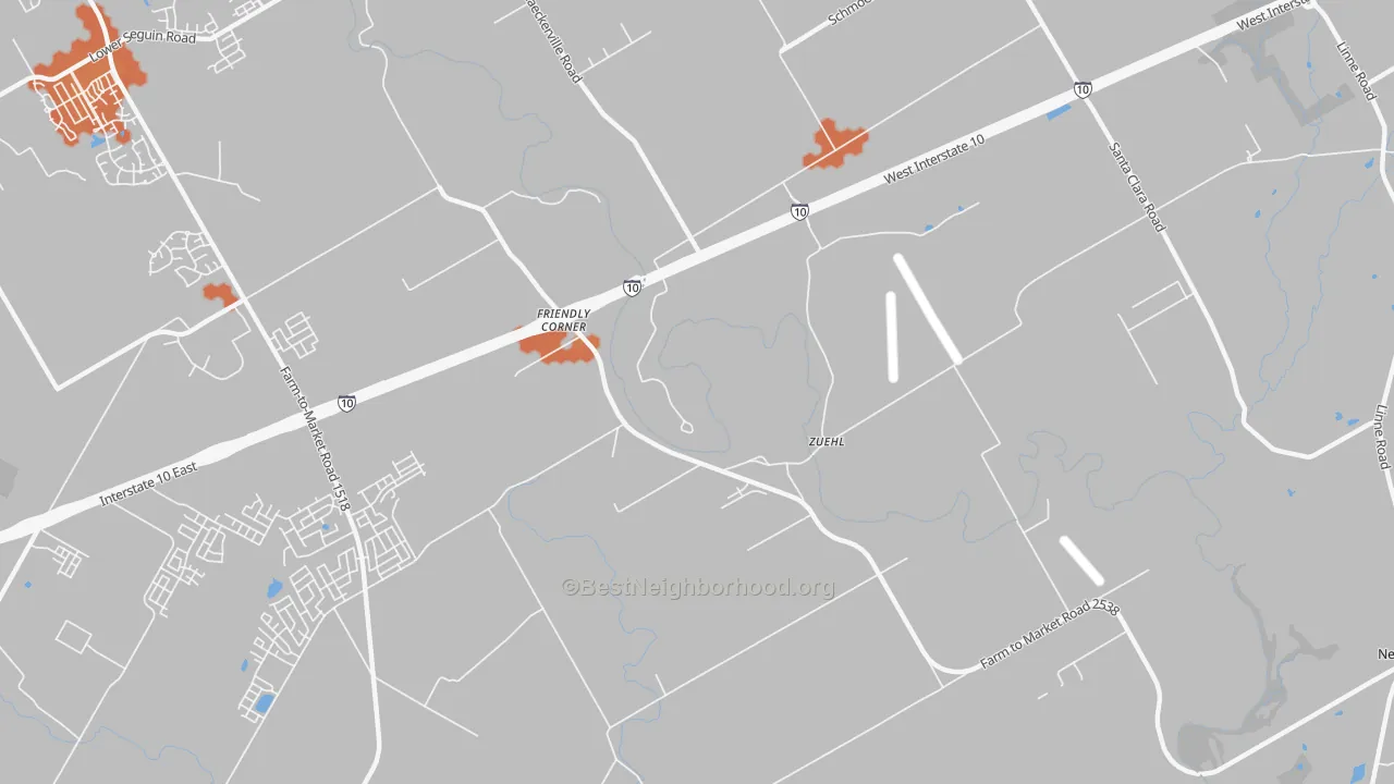 Bike Grade map of Zuehl, TX
