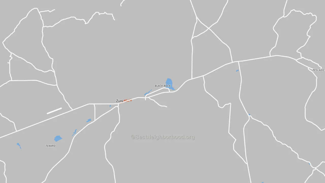 Bike Grade map of Zuni, NM