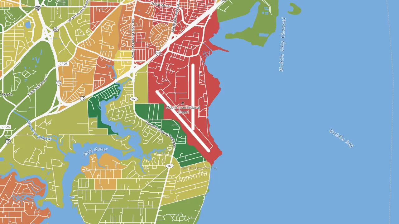 36615, AL map of race and ethnicity