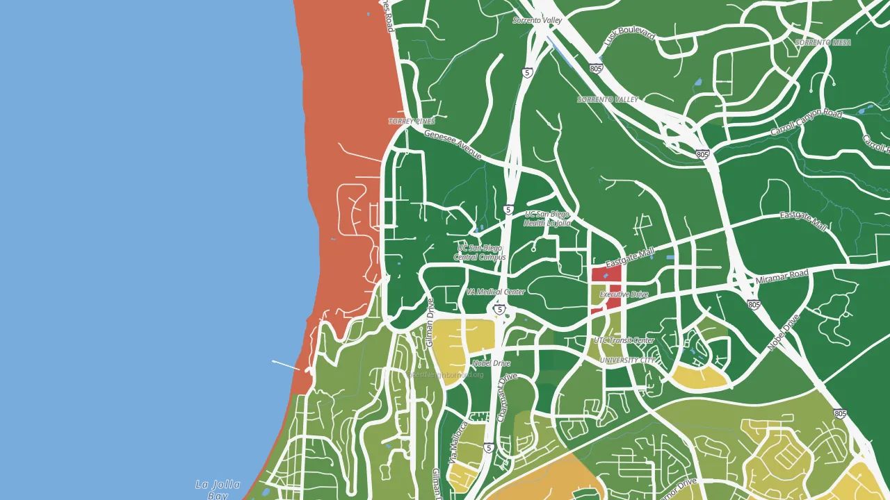 92093, CA map of race and ethnicity