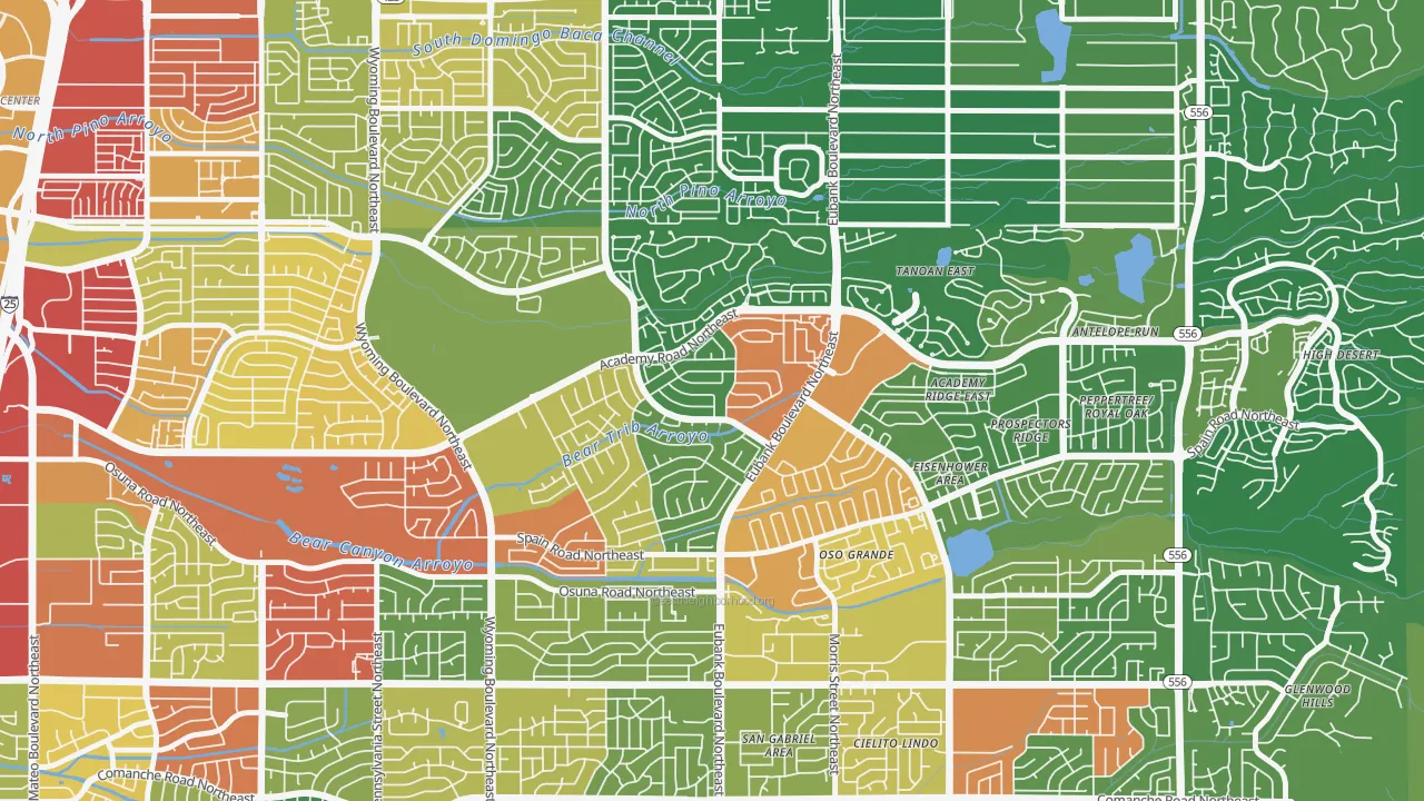 Academy Hills Park, Albuquerque, NM of rich and poor neighborhoods by household income