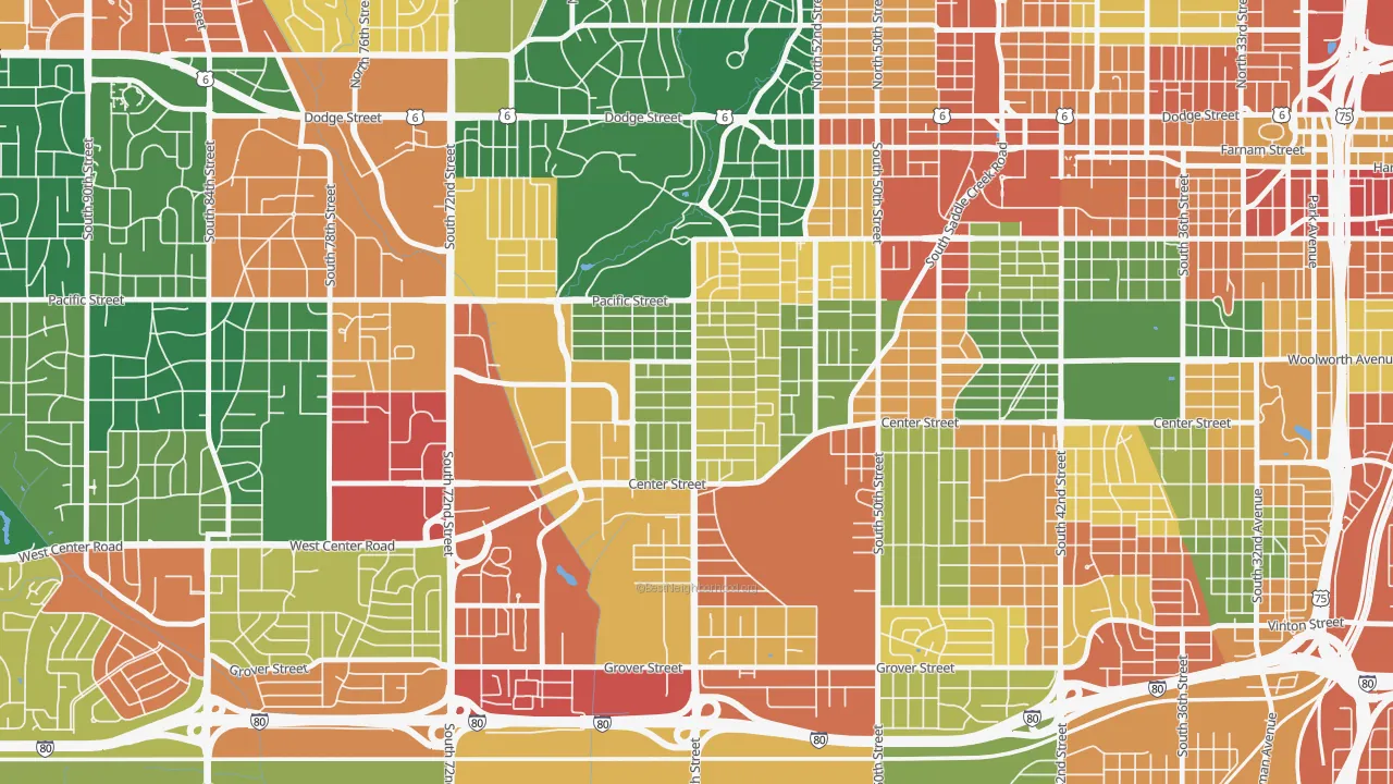 Aksarben-Elmwood Park, Omaha, NE of rich and poor neighborhoods by household income