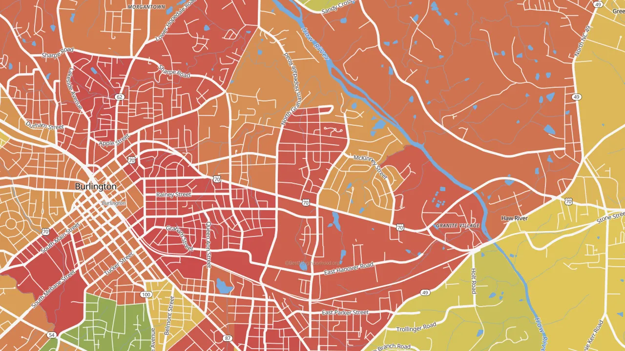 Alamance Hills, Burlington, NC of rich and poor neighborhoods by household income