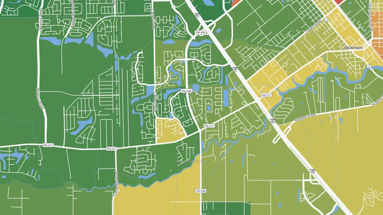 Bay Colony, League City, TX of rich and poor neighborhoods by household income