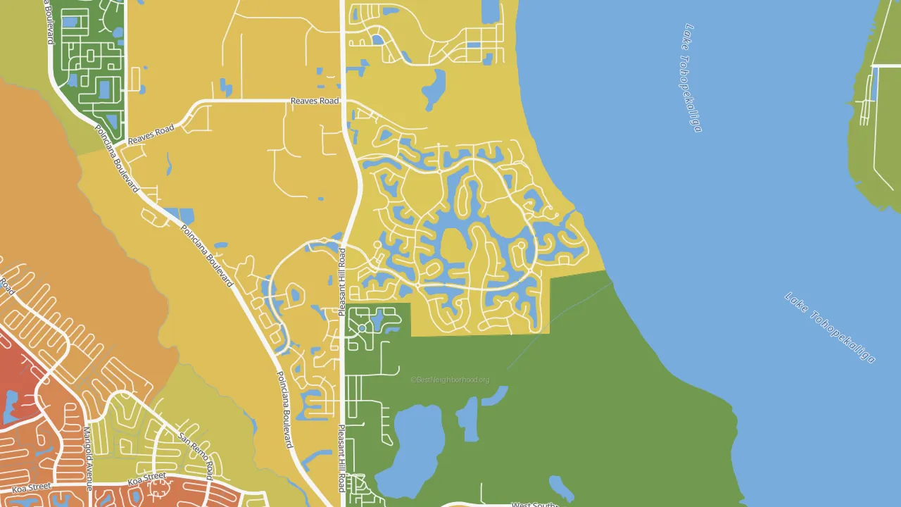 Bellalago, Kissimmee, FL of rich and poor neighborhoods by household income