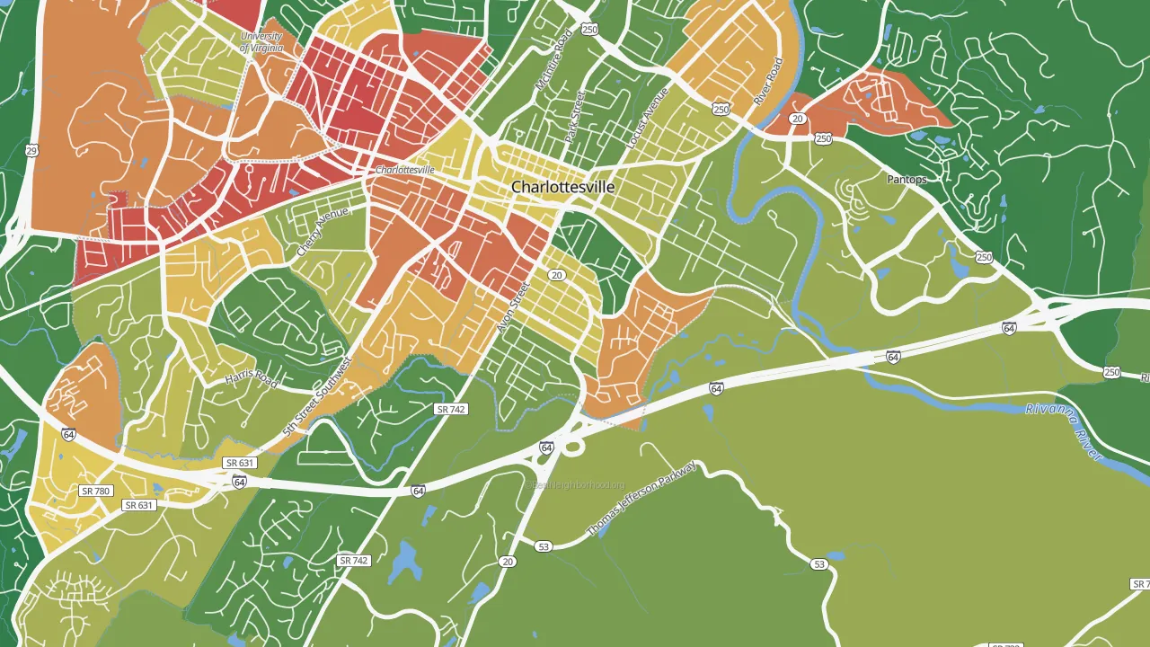 Belmont-Charlottesville, Charlottesville, VA of rich and poor neighborhoods by household income
