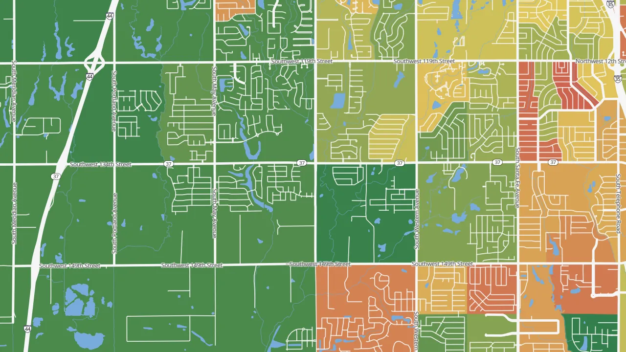 Brandywine, Oklahoma City, OK of rich and poor neighborhoods by household income
