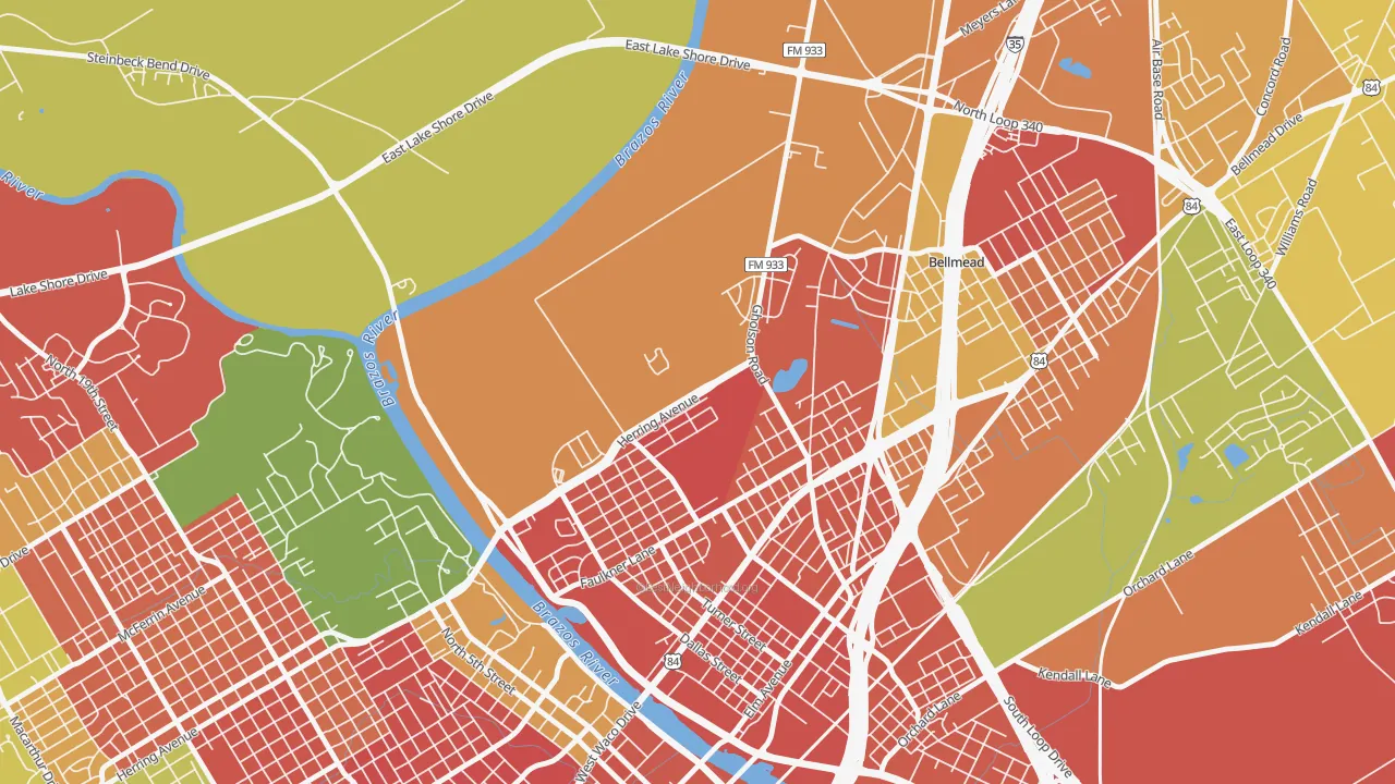 Carver, Waco, TX of rich and poor neighborhoods by household income