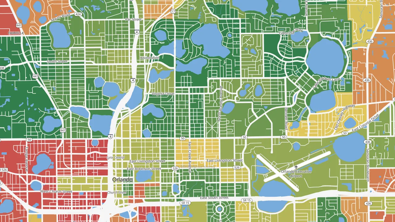 Colonicaltown North, Orlando, FL of rich and poor neighborhoods by household income
