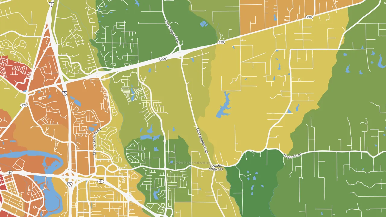 Columbia, Redding, CA of rich and poor neighborhoods by household income