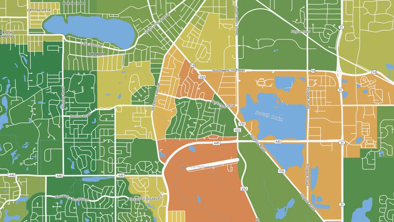 Coventry, Crystal Lake, IL of rich and poor neighborhoods by household income