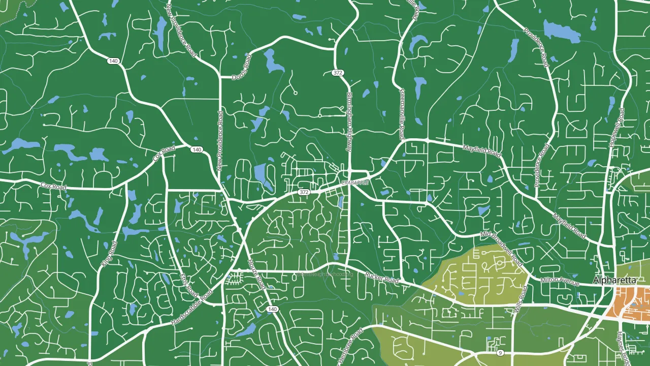 Crabapple, Milton, GA of rich and poor neighborhoods by household income