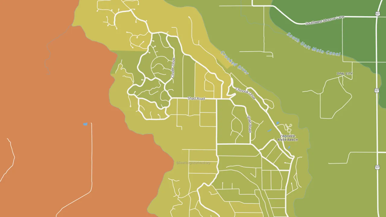Crooked River Ranch, Terrebonne, OR of rich and poor neighborhoods by household income