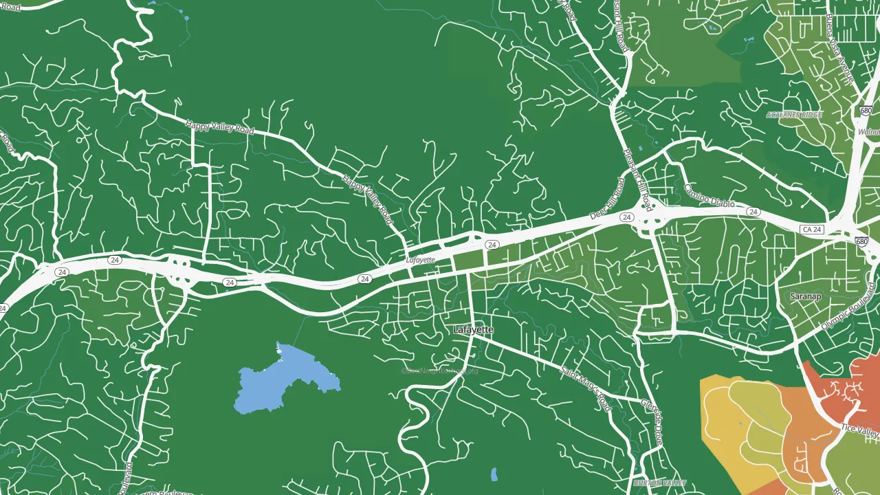 Downtown Lafayette, Lafayette, CA of rich and poor neighborhoods by household income