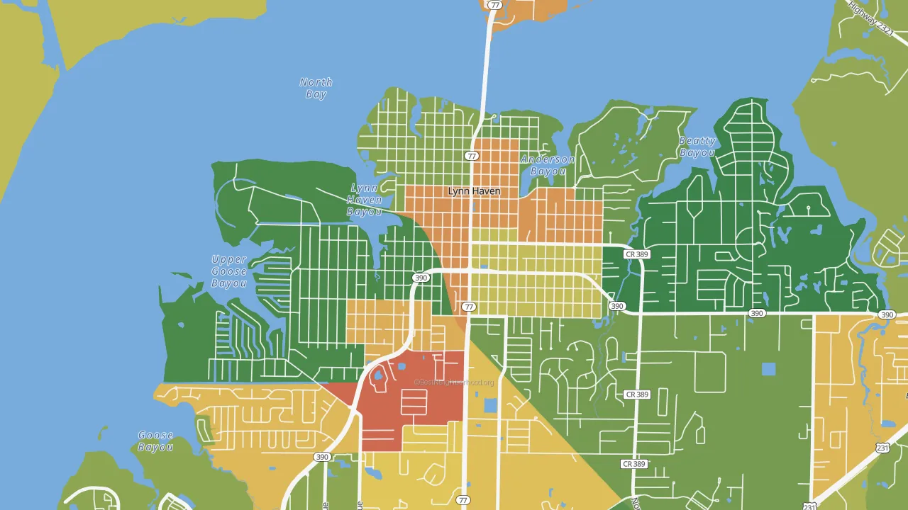 Downtown Lynn Haven, Lynn Haven, FL of rich and poor neighborhoods by household income
