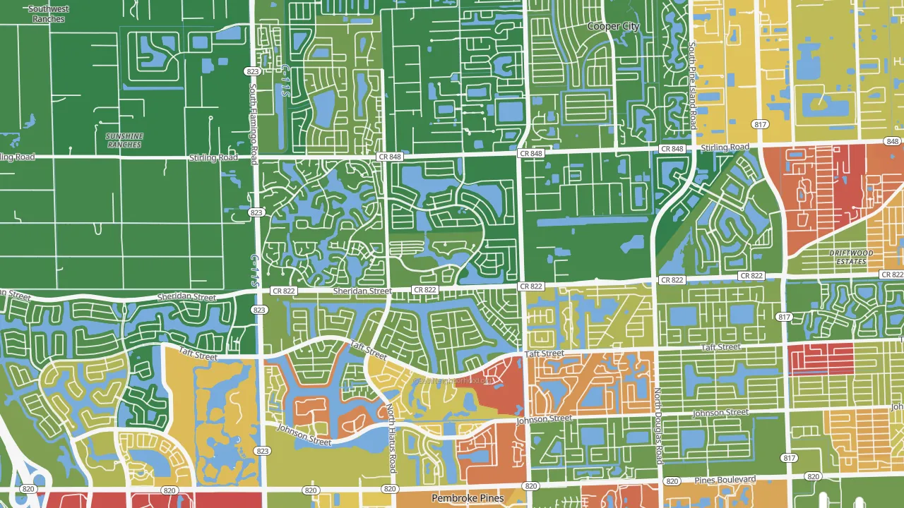 Embassy Lakes, Cooper City, FL of rich and poor neighborhoods by household income