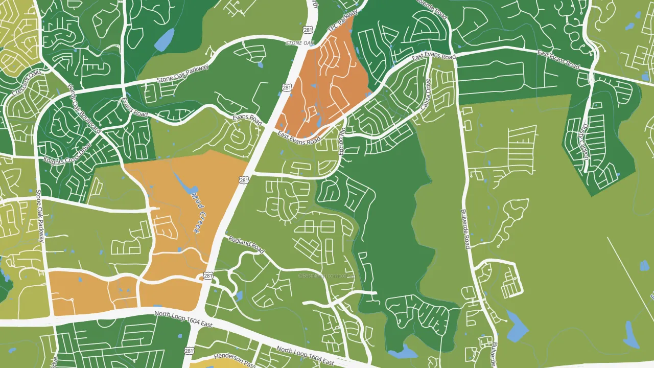 Encino Park, San Antonio, TX of rich and poor neighborhoods by household income