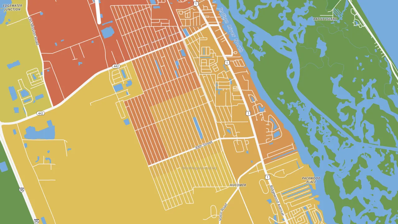 Florida Shores, Edgewater, FL of rich and poor neighborhoods by household income