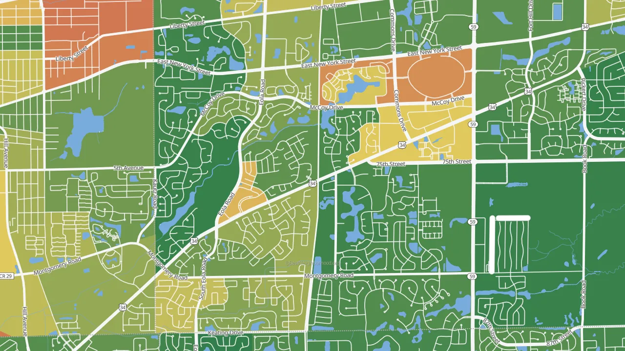 Frontenac, Aurora, IL of rich and poor neighborhoods by household income