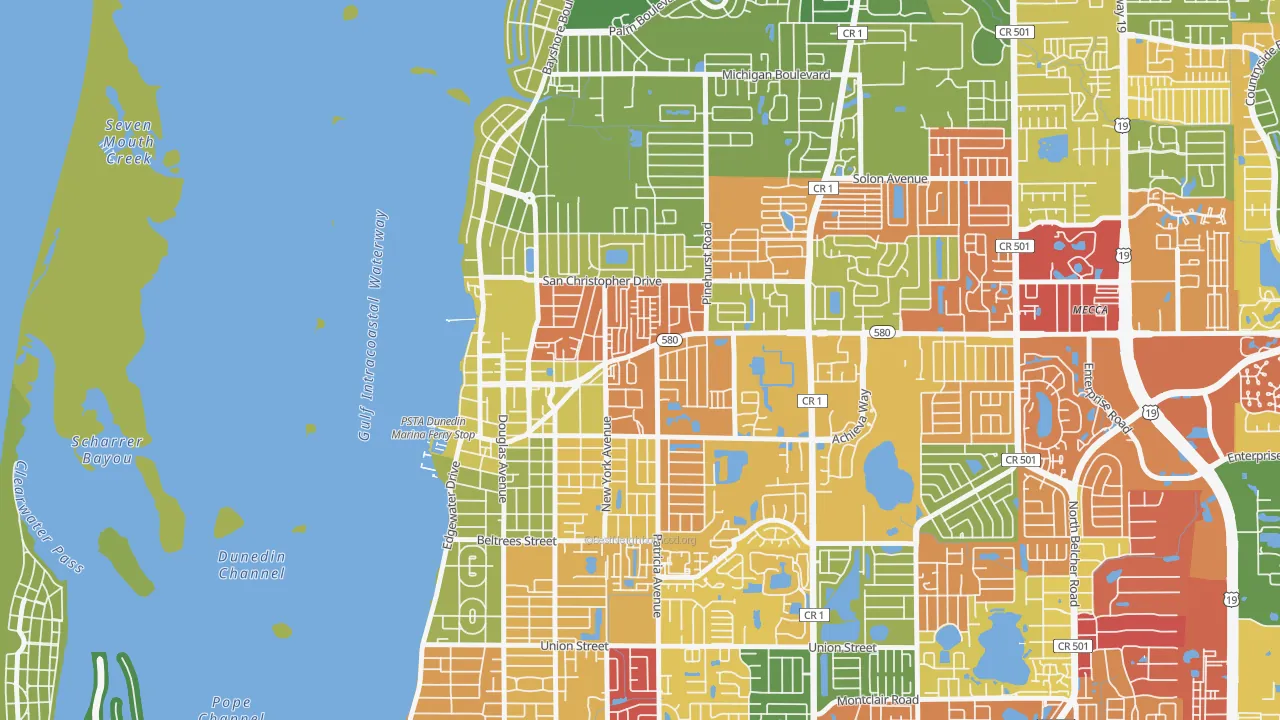 Golden Crest, Dunedin, FL of rich and poor neighborhoods by household income