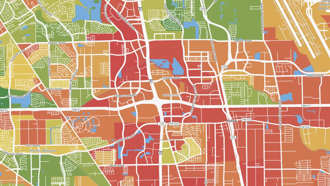 Greater Greenspoint, Houston, TX of rich and poor neighborhoods by household income