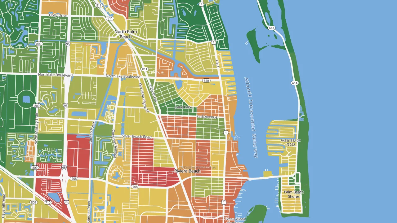 Kelsey City, Lake Park, FL of rich and poor neighborhoods by household income