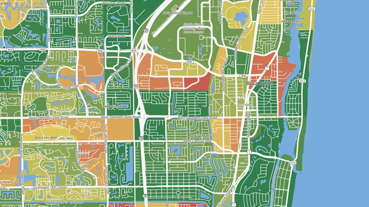 Lake Floresta Park, Boca Raton, FL of rich and poor neighborhoods by household income